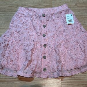 NWT Amy Byer coral lace pull on skirt medium 10-12